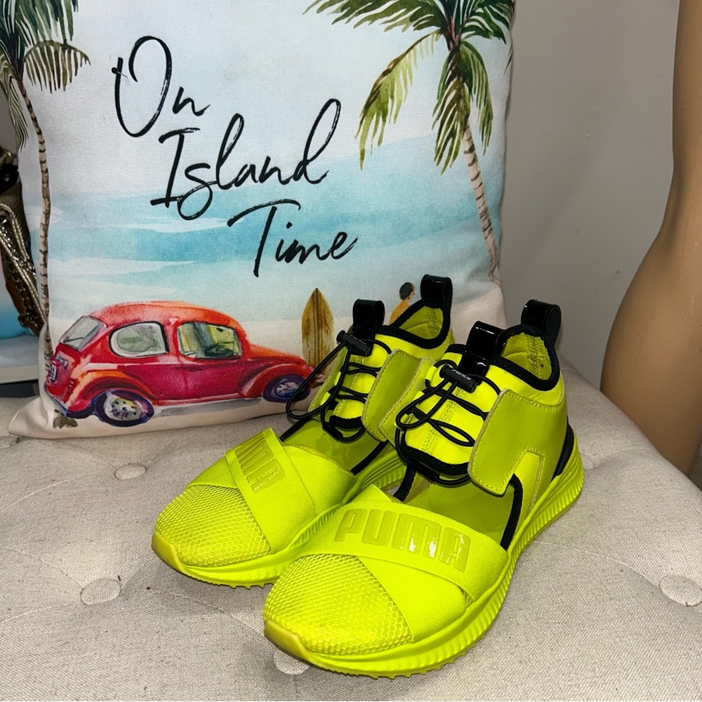 Puma By Rihanna Womens Lemon Neon Avid Athleisure Lifestyle Fashion Sneakers - Picture 2 of 13